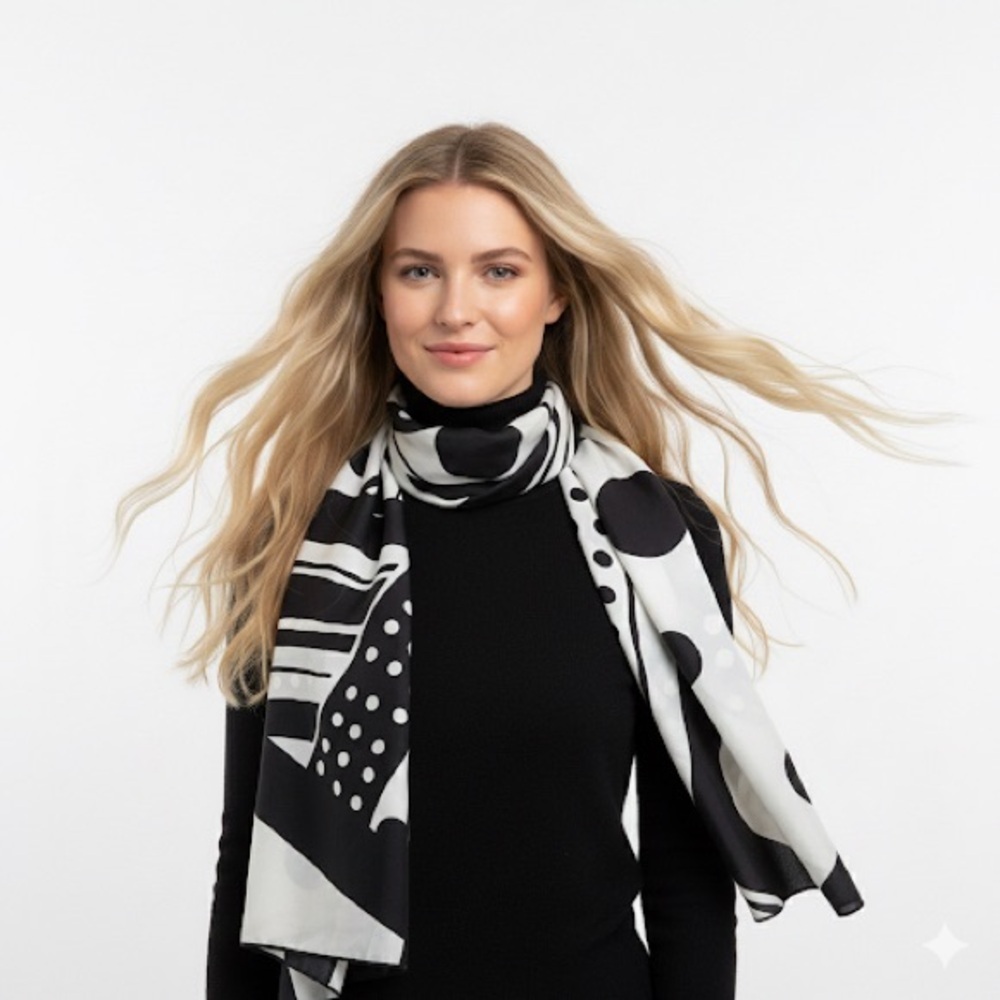 Jones New York Monochrome 100% Silk Sacarf Women Accessory